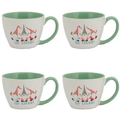 Christmas Gnomies Mugs, Set of 4