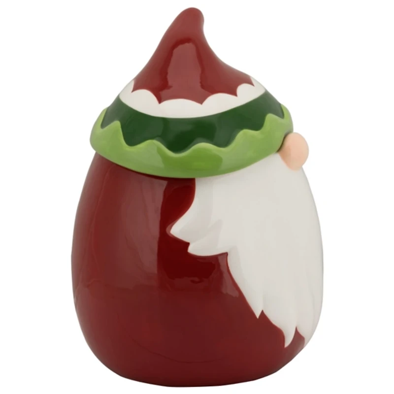 Red Christmas Gnome Canister