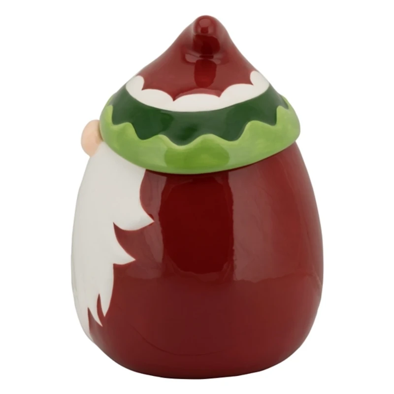 Red Christmas Gnome Canister