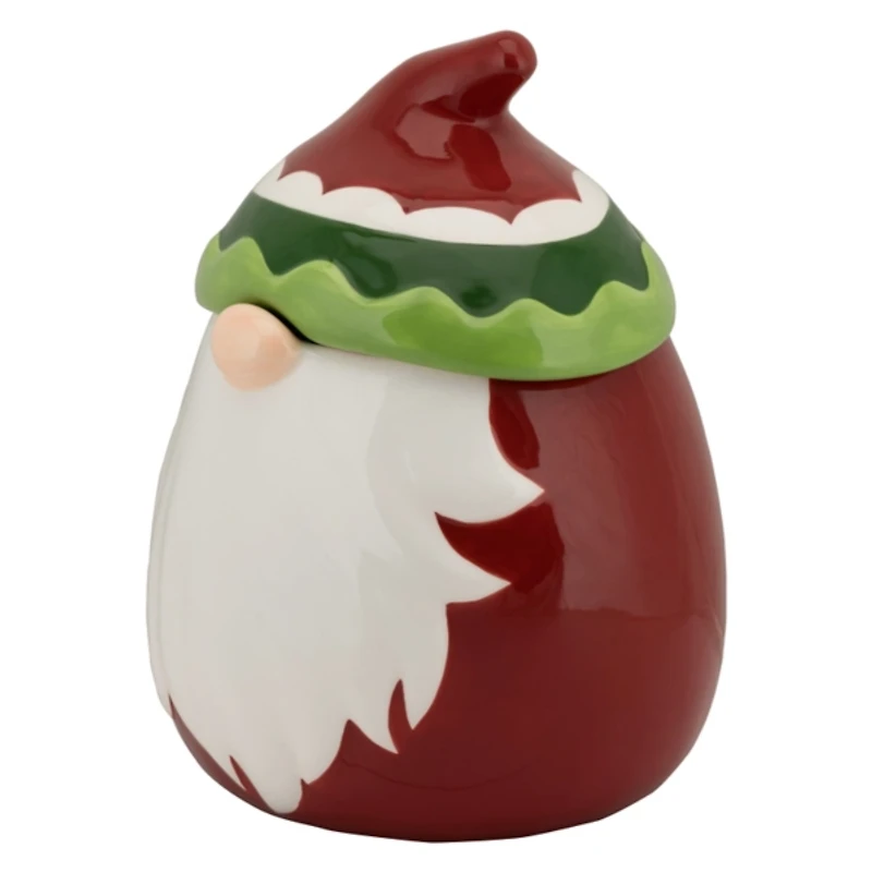 Red Christmas Gnome Canister