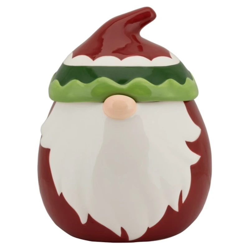 Red Christmas Gnome Canister