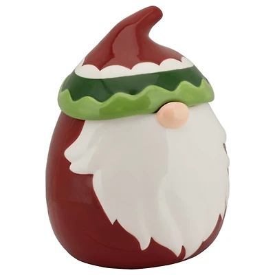 Red Christmas Gnome Canister