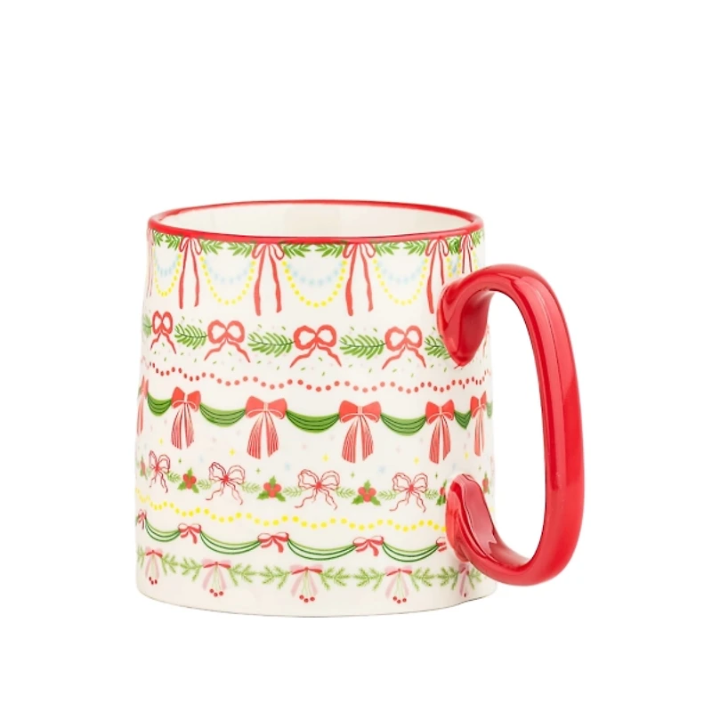 Bella Garland Christmas Mugs, Set of 4