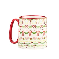 Bella Garland Christmas Mugs, Set of 4