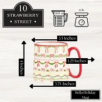 Bella Garland Christmas Mugs, Set of 4