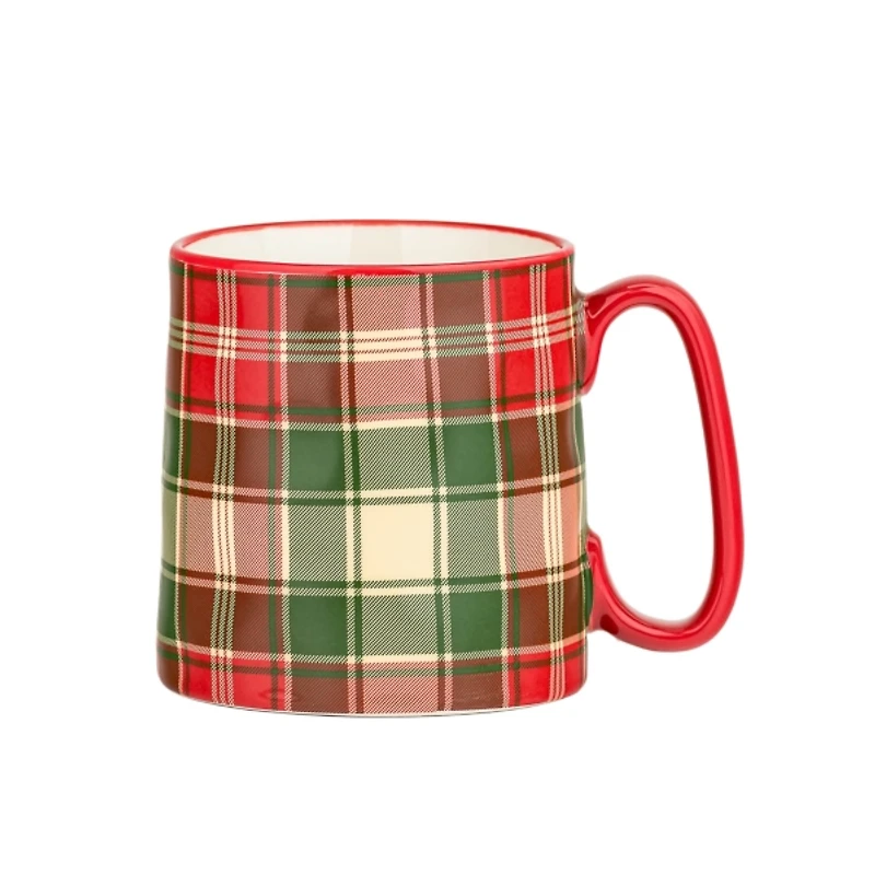 Bella Tartan Christmas Mugs, Set of 4
