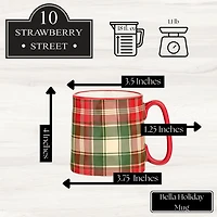 Bella Tartan Christmas Mugs, Set of 4