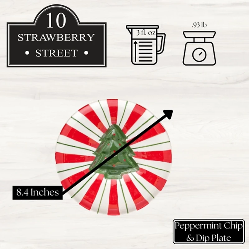 Peppermint Tree Chip & Dip Plate