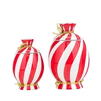 Peppermint Candy Canisters, Set of 2