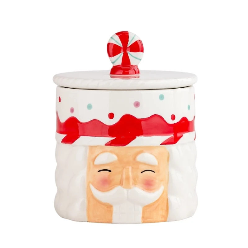 Nutcracker Face Christmas Canisters, Set of 2