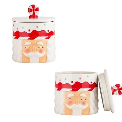 Nutcracker Face Christmas Canisters, Set of 2