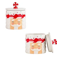 Nutcracker Face Christmas Canisters, Set of 2