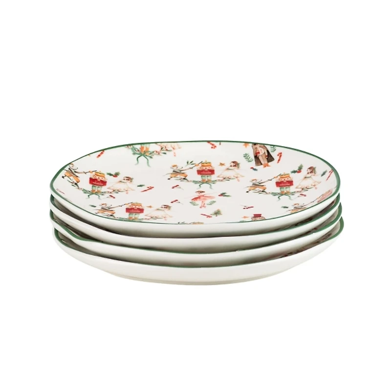 Bella Nutcracker Appetizer Plates, Set of 4
