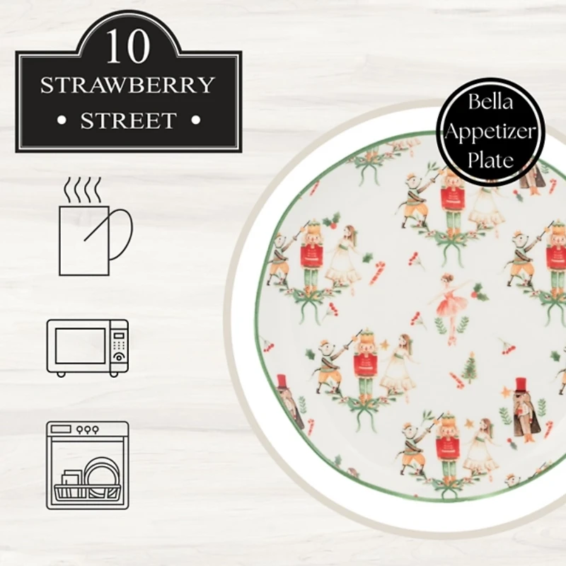 Bella Nutcracker Appetizer Plates, Set of 4