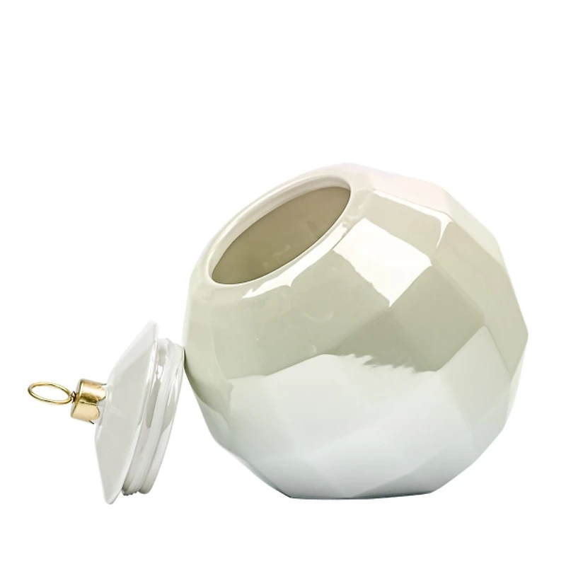 White Disco Ball Christmas Cookie Jar