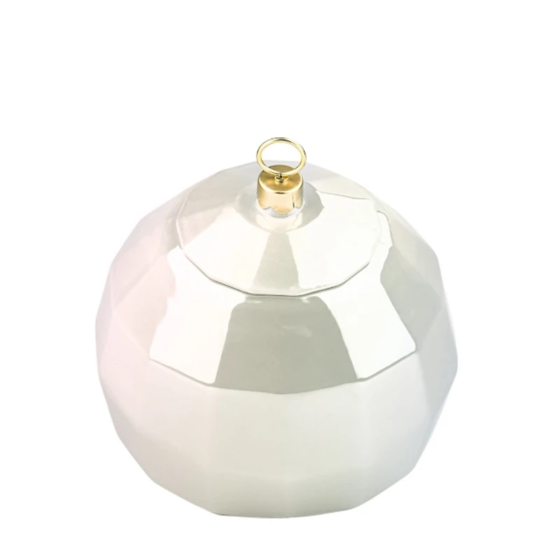 White Disco Ball Christmas Cookie Jar
