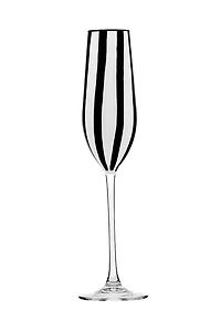 Black and White Stripe Champagne Flutes, Set of 4