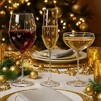 Gold Bow Charm Champagne Flutes, Set of 4