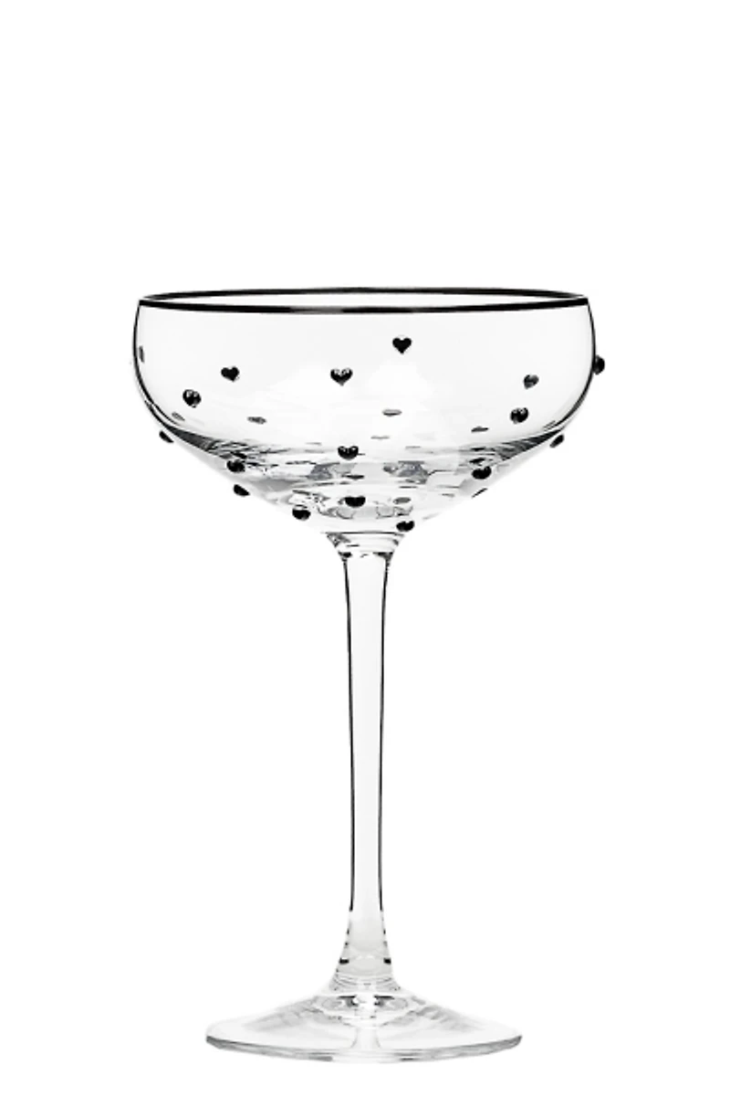 Charming Heart Coupe Glasses, Set of 4