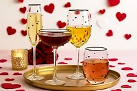 Charming Heart Coupe Glasses, Set of 4