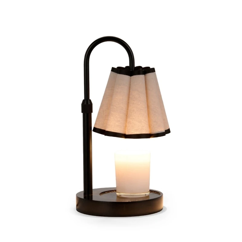 Scalloped Black Metal Candle Warmer Lamp