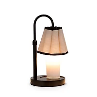 Scalloped Black Metal Candle Warmer Lamp