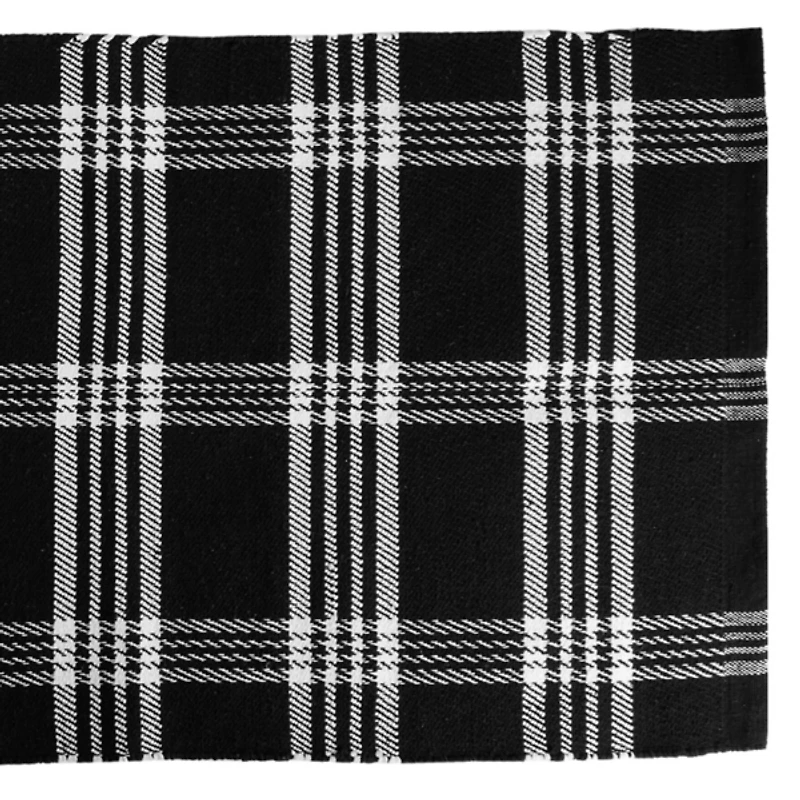 Black and White Plaid Scatter Rug