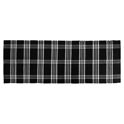 Black and White Plaid Scatter Rug