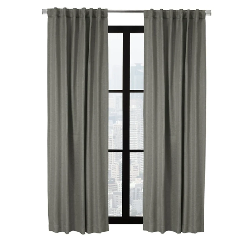 Galati Charcoal Dual Header Curtain Panel