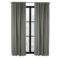Galati Charcoal Dual Header Curtain Panel