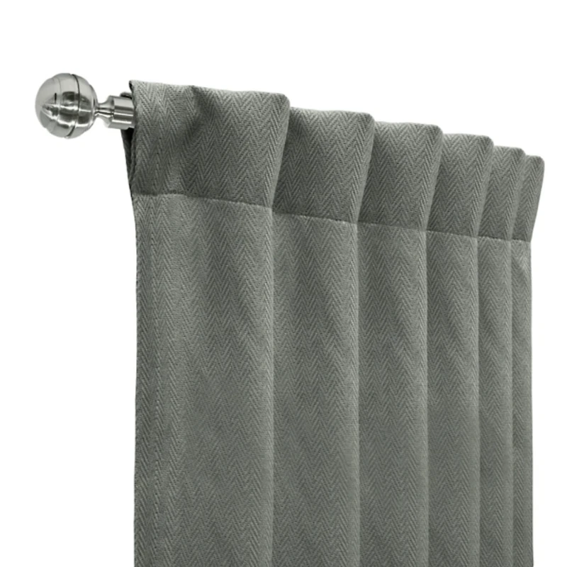 Galati Charcoal Dual Header Curtain Panel, 108 in.