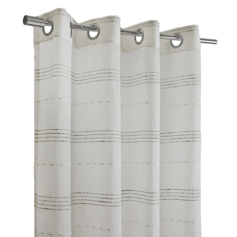 Jasper Sheer White Grommet Curtain Panel, 84 in.