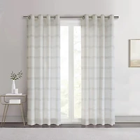 Jasper Sheer White Grommet Curtain Panel, 84 in.