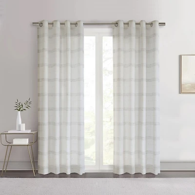 Jasper Sheer White Grommet Curtain Panel