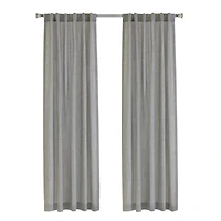 Johnston Silver Dual Header Curtain Panel