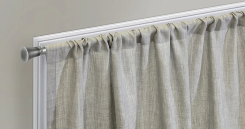 Johnston Silver Dual Header Curtain Panel