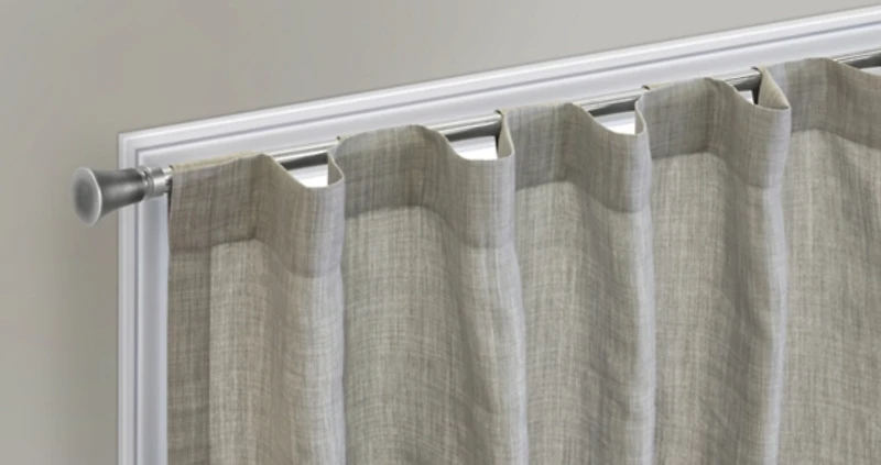 Johnston Silver Dual Header Curtain Panel
