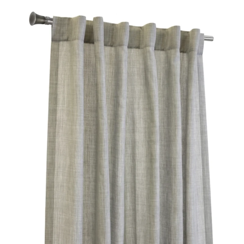 Johnston Silver Dual Header Curtain Panel, 108 in.
