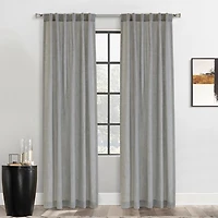 Johnston Silver Dual Header Curtain Panel, 108 in.
