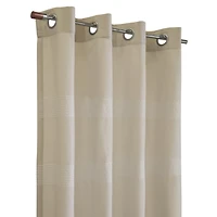Phoebe Striped Taupe Grommet Curtain Panel