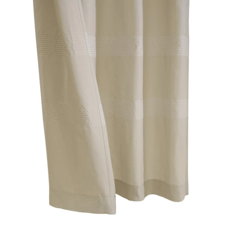 Phoebe Stripe Taupe Grommet Curtain Panel, 108 in.