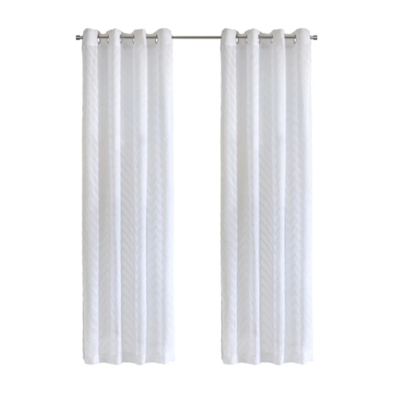 Regina Sheer White Grommet Curtain Panel, 95 in.