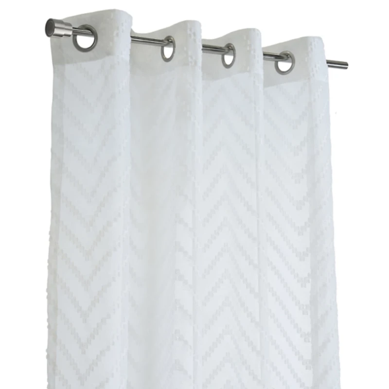Regina Sheer White Grommet Curtain Panel, 95 in.