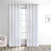 Regina Sheer White Grommet Curtain Panel, 95 in.