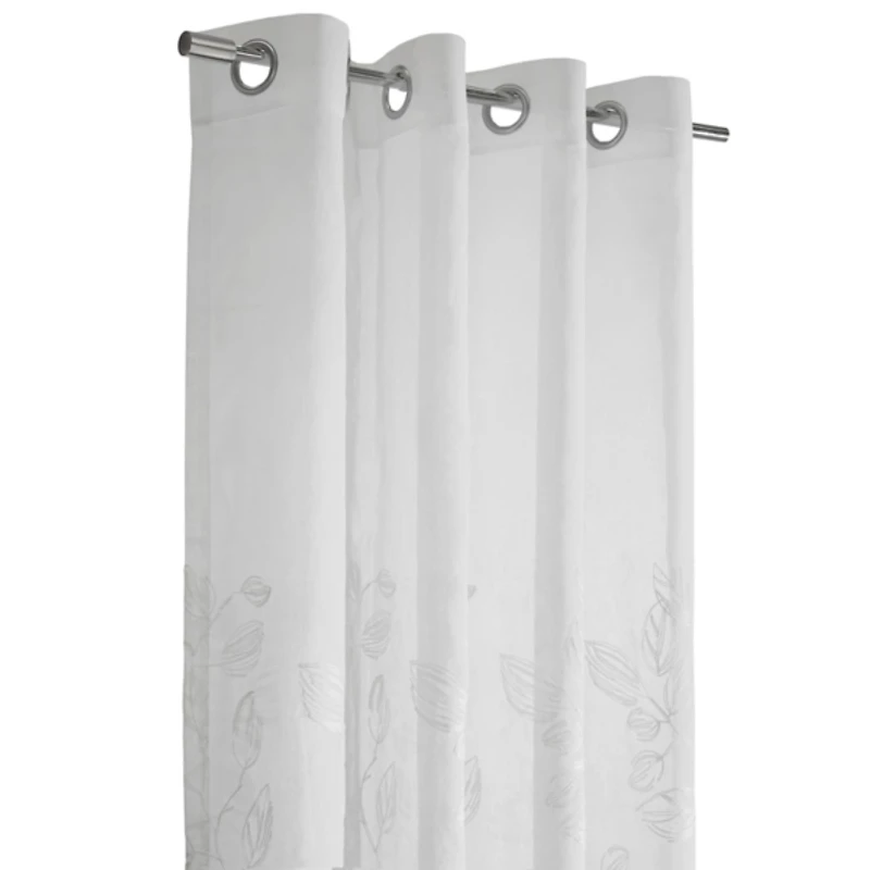 Selina Sheer Leaves Grommet Curtain Panel