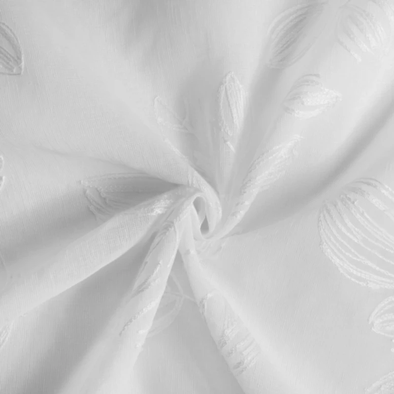 Selina Sheer Leaves Grommet Curtain Panel