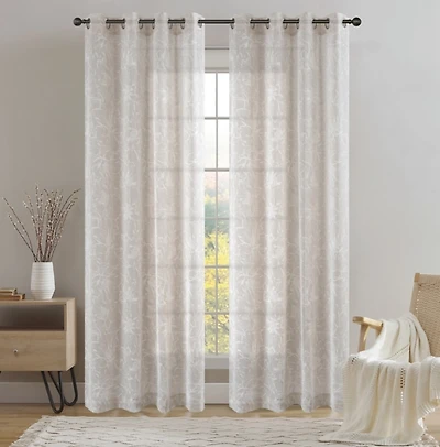 Sheila Taupe Light Filtering Curtain Panel, 84 in.