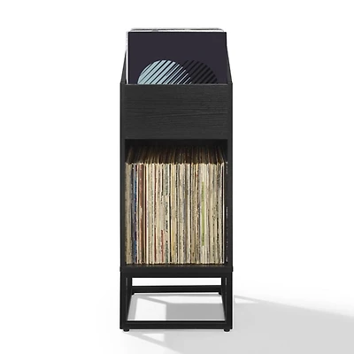 Enzo Black 2-Section Record Storage Media Cabinet