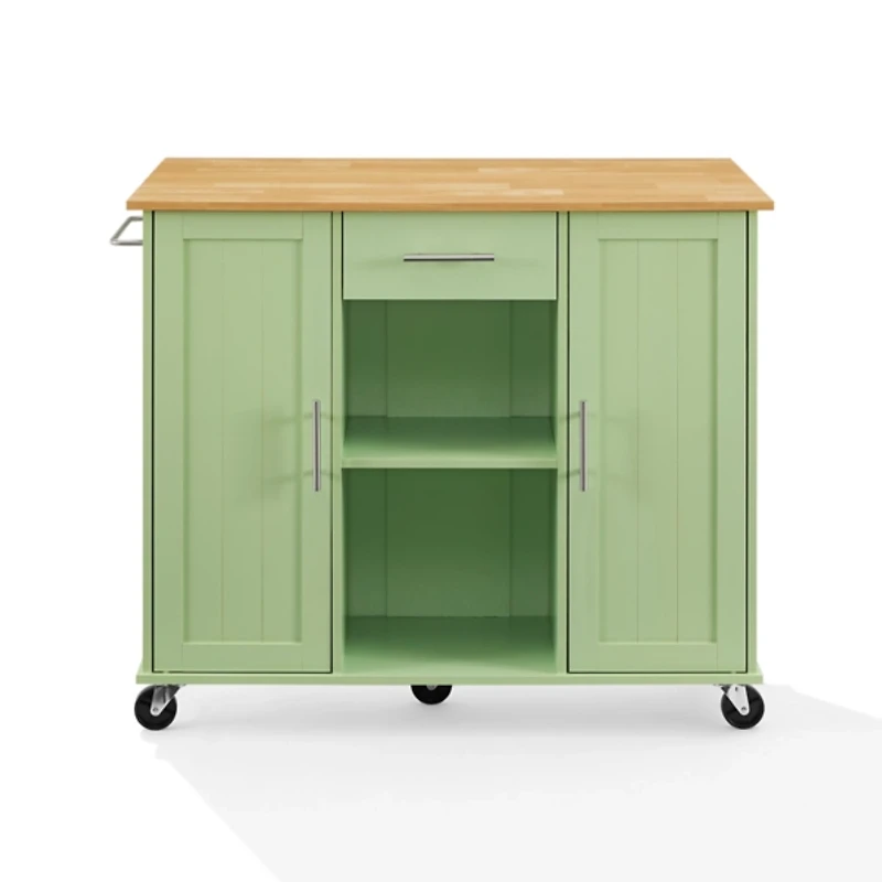 Stella Mint Drop-Leaf Kitchen Cart