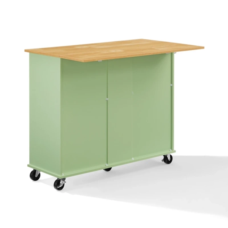 Stella Mint Drop-Leaf Kitchen Cart